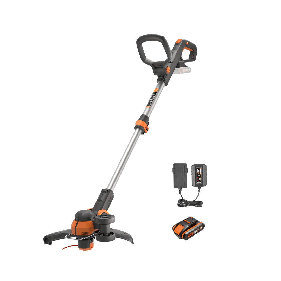 WORX WG163E.1 20V Akku-Rasentrimmer – Inkl. Li-Ion Akku, Ladestation, Spule, Sicherheitsschutz und