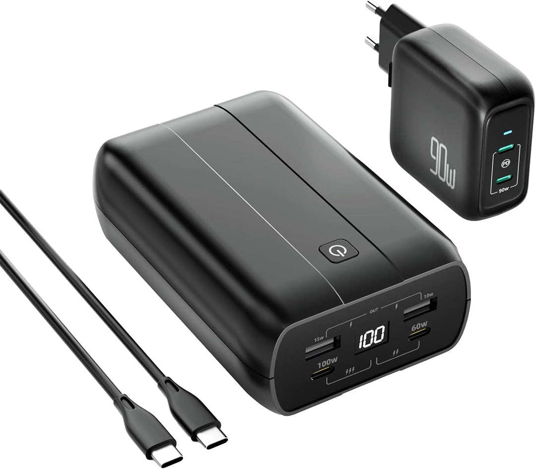 Tragbares MacBook Pro/Air Ladegerät, imuto 100W Power Bank mit 90W USB-C Ladegerät Bundle, Tragbares
