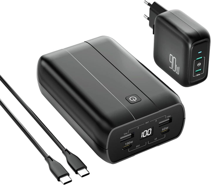 Tragbares MacBook Pro/Air Ladegerät, imuto 100W Power Bank mit 90W USB-C Ladegerät Bundle, Tragbares