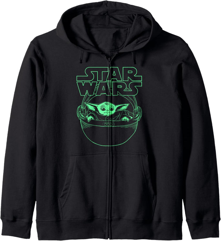 Star Wars The Mandalorian The Child Neon Line Art Kapuzenjacke