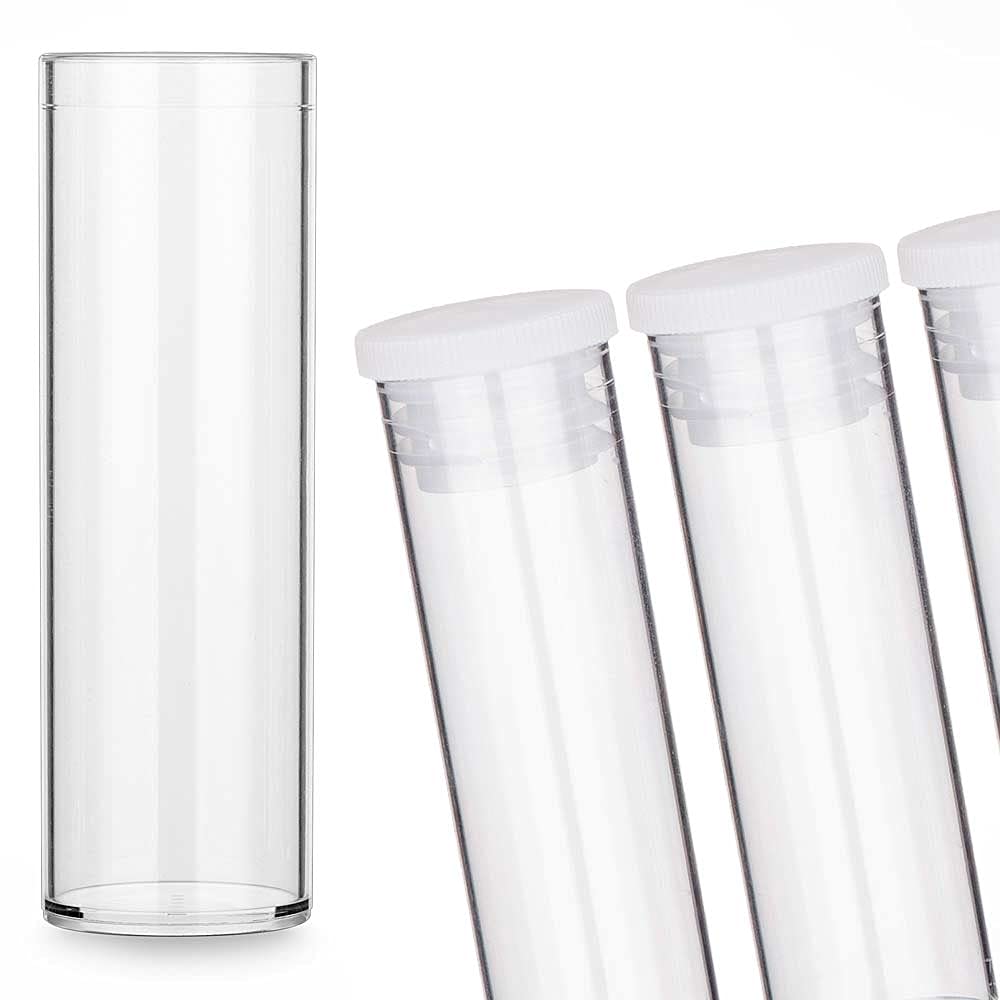 Tuuters 100x Kunststoff Reagenzgläser mit Korken, Kunststoffröhrchen, zylinderförmig, 23ml (75 x Ø23