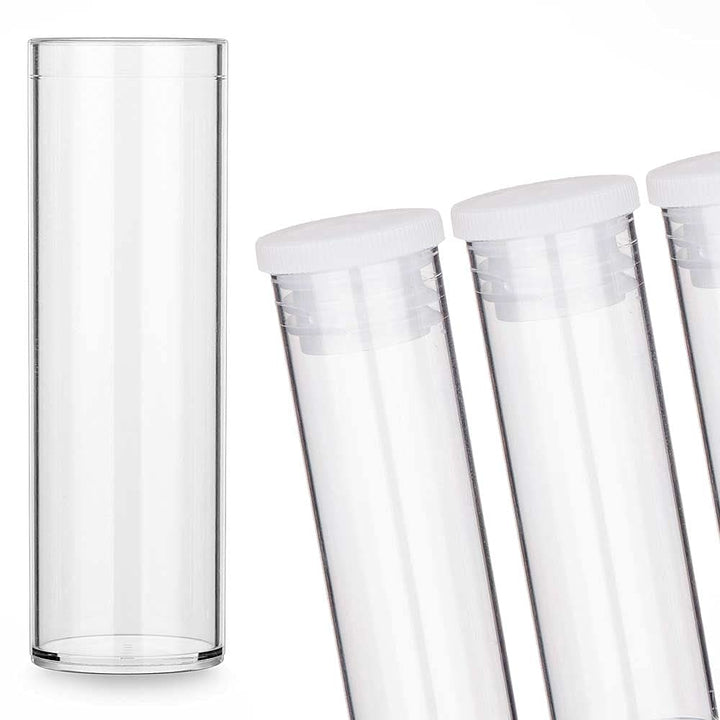 Tuuters 100x Kunststoff Reagenzgläser mit Korken, Kunststoffröhrchen, zylinderförmig, 23ml (75 x Ø23