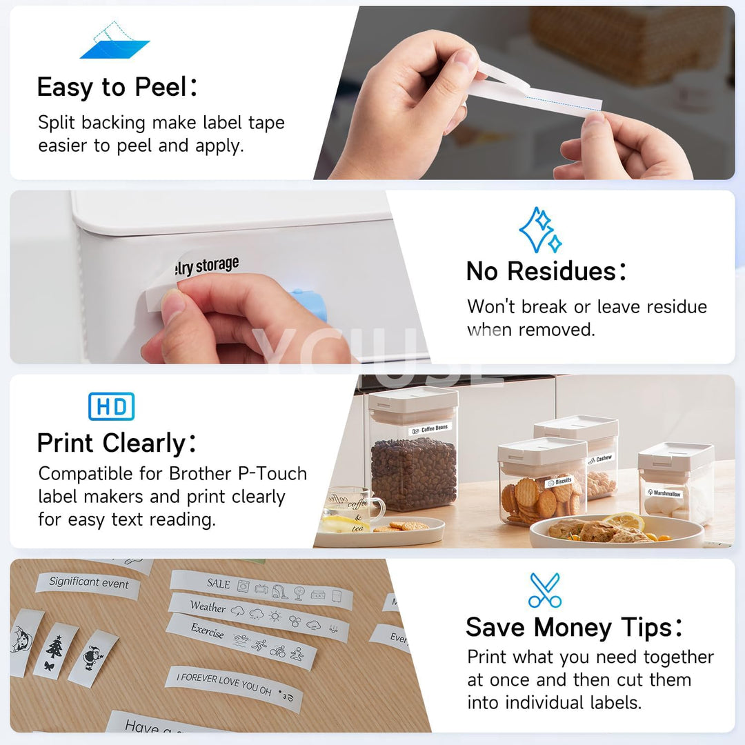 QUTIE Drucker Spezifische Etiketten, 15mm Etiketten Selbstklebend Kompatibel zum PRT Qutie, HPRT H11