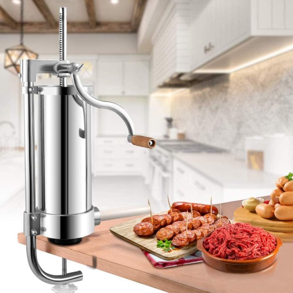 Wurstfüller Edelstahl, Wurstfüller manuell, Wurstmaschine aus Edelstahl, Wurstfüllmaschine silber, W