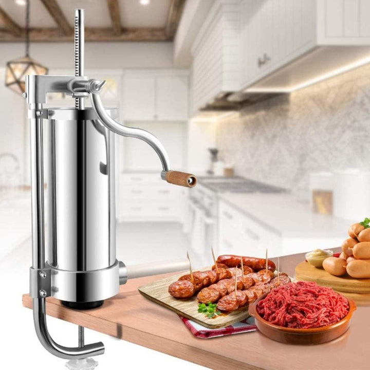 Wurstfüller Edelstahl, Wurstfüller manuell, Wurstmaschine aus Edelstahl, Wurstfüllmaschine silber, W