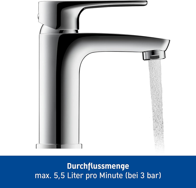 Duravit B11010 B.1 Einhebel-Waschtischmischer, Chrom mit Zugstangen-Ablaufgarnitur