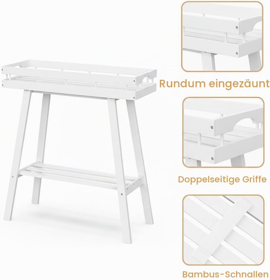 BAMBANG Pflanzenständer Blumenständer Pflanzenregal Blumenbank Breit Bambus für Innen,Blumenregal Bl