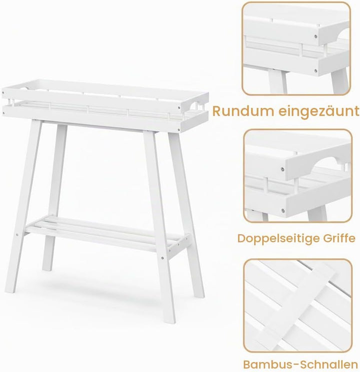 BAMBANG Pflanzenständer Blumenständer Pflanzenregal Blumenbank Breit Bambus für Innen,Blumenregal Bl