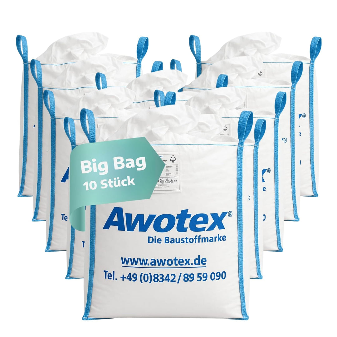 10 Stück Big Bag beschichtet in 90 x 90 x 110 cm I Säcke mit 4 Hebeschlaufen I mit 1000kg Traglast I
