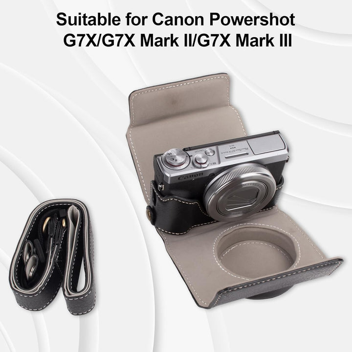 Rieibi G7 X G7X II G7X III Hülle, Vintage Leder Kameratasche für Canon PowerShot G7X G7X Mark II G7X