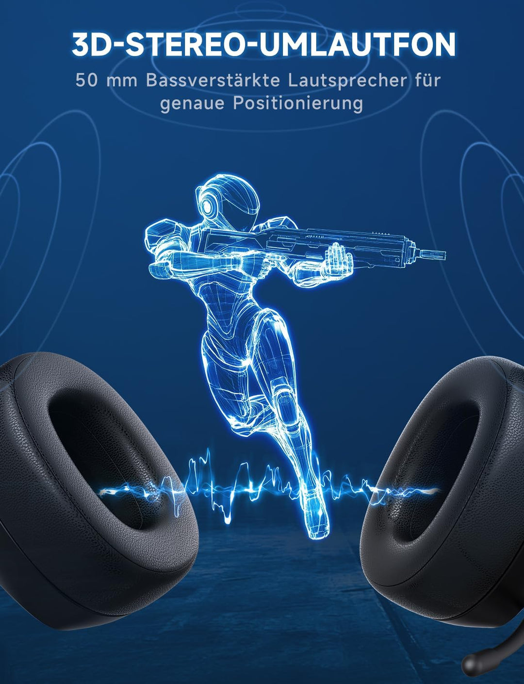 Gvyugke Wireless Gaming Headset für PS5/PS4/PC/Switch/Mac, 2.4GHz & Bluetooth 5.3 Kabellos (≤20ms) &