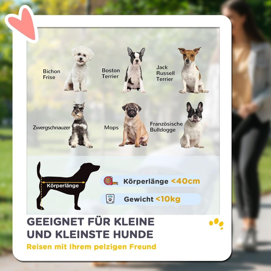 PawHut Hundewagen leicht Hundebuggy aus Aluminium klappbar für Hunde &amp; Katzen Katzenbuggy mit Kissen