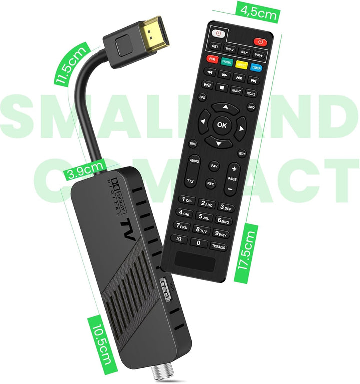LEYF DVB-S2 Sat Receiver, Full HD 1080P HDMI TV Stick, Satelliten Receiver, Versteckt hinter TV, Dig