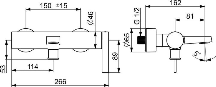 Hansa Wannen-Einhebelmischer HANSALOFT 57702103 mit automatischer Umstellung,verchromt