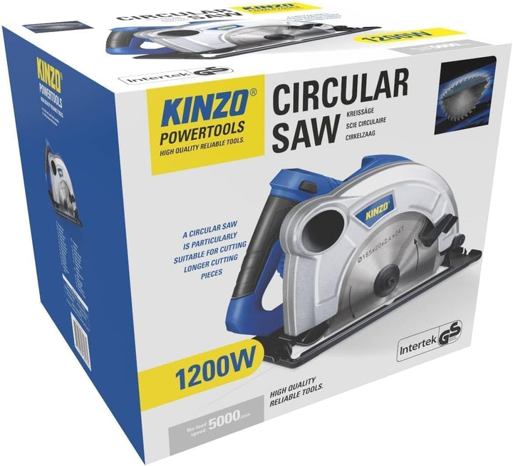 Kinzo Kreissäge - 230V - Blau - mit Parallelführung - Laminatschneider