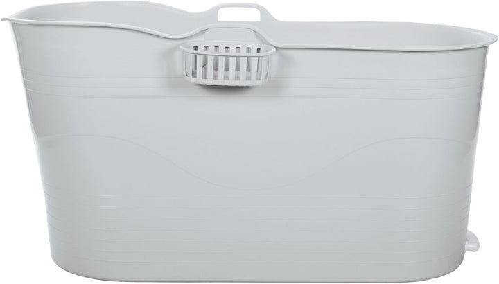HelloBath® Mobile Badewanne XL 121x56x64 cm für Erwachsene | Tragbare Sitzbadewanne mit verlängerbar
