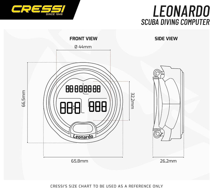 Cressi Leonardo - Premium Tauchcomputer Air / Nitrox und Tiefenmesser Modi - WEEE NR. DE 13961704 Sc