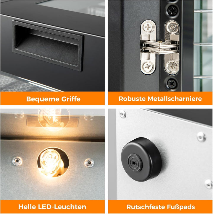 COSTWAY 850W Dörrautomat inkl. 10 Edelstahl-Schalen, Dörrgerät mit 10 voreingestellten Programmen, 4