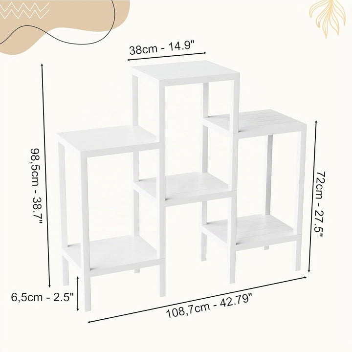 Ribelli 6-Etagen Blumenständer, Pflanzenständer, DIY Standregal, Mehrstöckig Blumenregal, Stapelbar