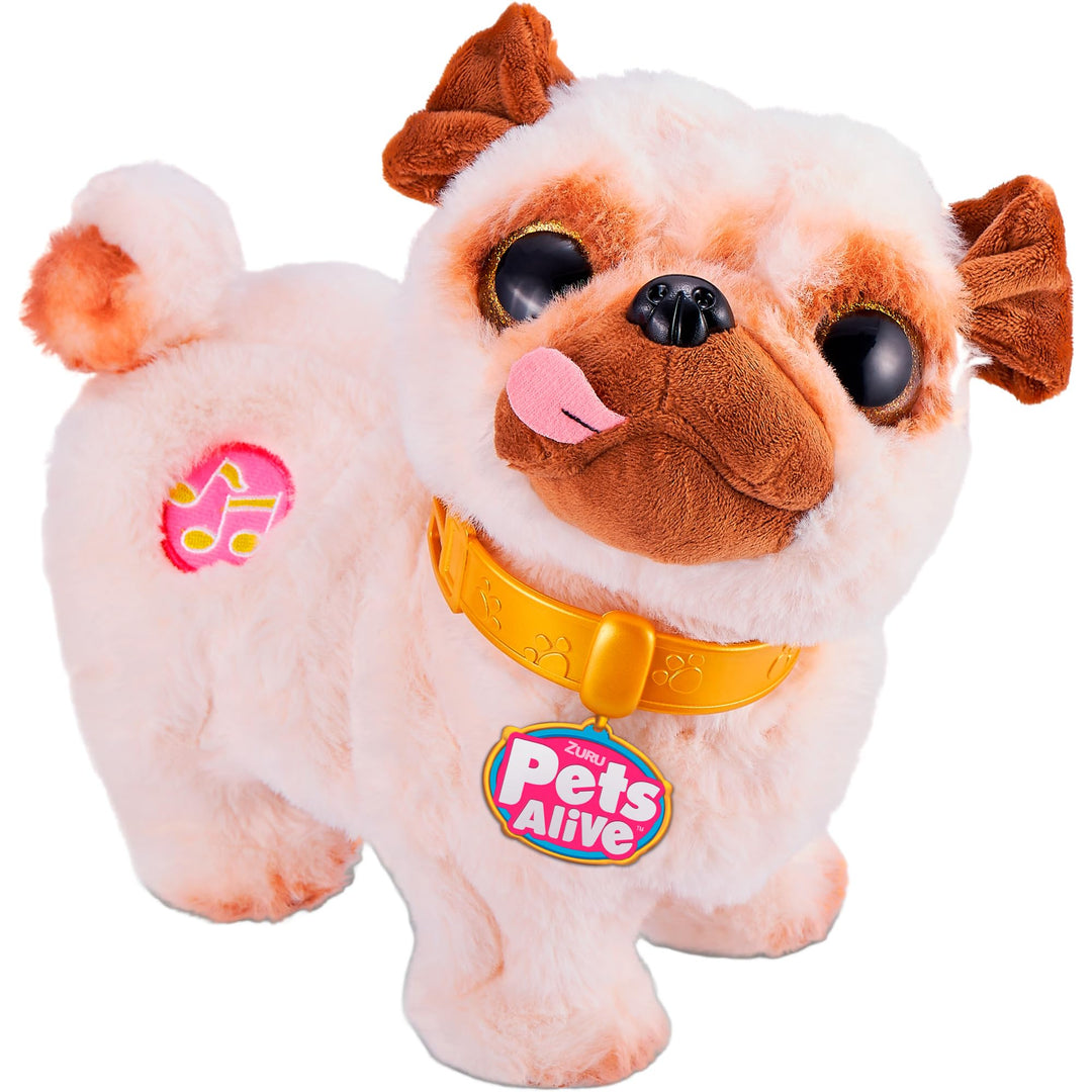 Pets Alive 9521 Poppy The Booty Shakin Pug, Plüsch-Mops, wackelt mit dem Kopf und Po und dreht Sich,