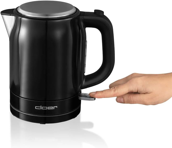 Cloer 4510 Wasserkocher Edelstahl, 2200 W, Wasserstandsanzeige, Trockengeh-und Überhitzungsschutz, 1