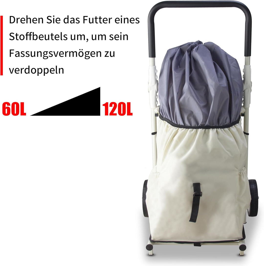 Einkaufstrolley, Klappbarer bis 50kg Einkaufswagen 120L Einkaufstasche Shoppingtrolley Handwagen für