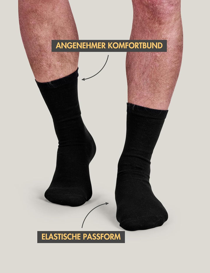 Basic Treasure 20 paar Socken, soft Baumwolle, Schwarz oder Blau, Herren und Damen 35-38 Schwarz, 35
