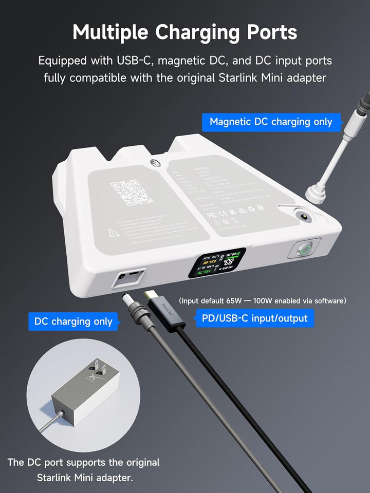 Starlink Mini Akku Pack LinkPower 2, 99Wh Powerbank für Starlink Mini, 5 Stunden Laufzeit, Unterstüt