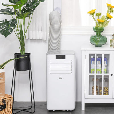 HOMCOM Mobile Klimaanlage 8000BTU 4-in-1 Klimagerät mit Abluftschlauch, Kühlen, Lüften, Entfeuchten