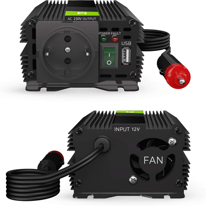 Green Cell PRO 150W/300W 12V auf 230V Sine Wave Volt kfz Spannungswandler Wechselrichter Power Solar