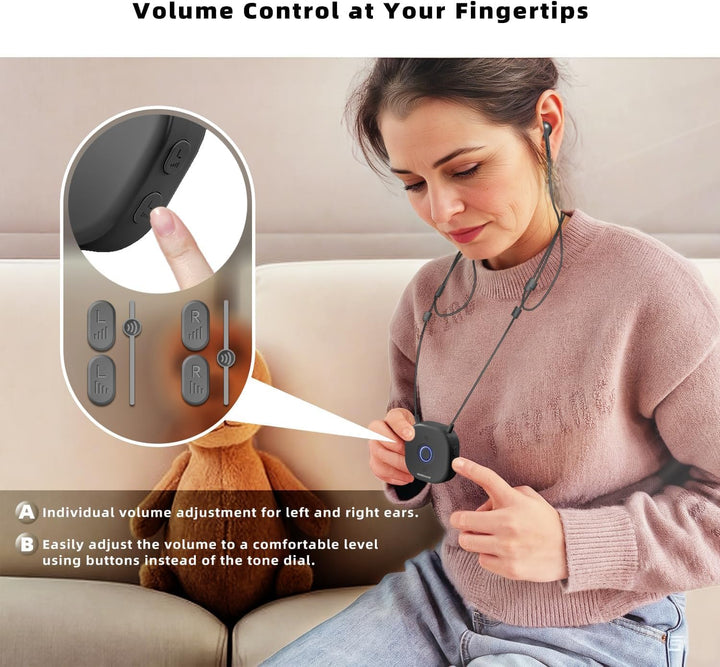 Holdsound HSD100 TV Kopfhörer Kabellos Senioren, Funkkopfhörer Kabellos für TV mit USB-Sender, Nacke