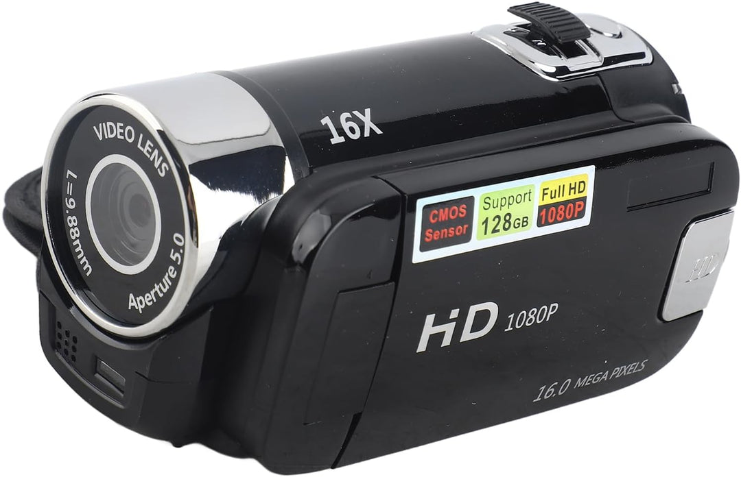 VBESTLIFE Full HD 270 ° Rotation 720P 16X High Definition Digital Camcorder Video DV Kamera(schwarz)