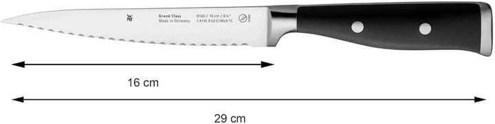 WMF Grand Class Küchenmesser Wellenschliff 29 cm, Made in Germany, Sägemesser, Messer scharf, geschm