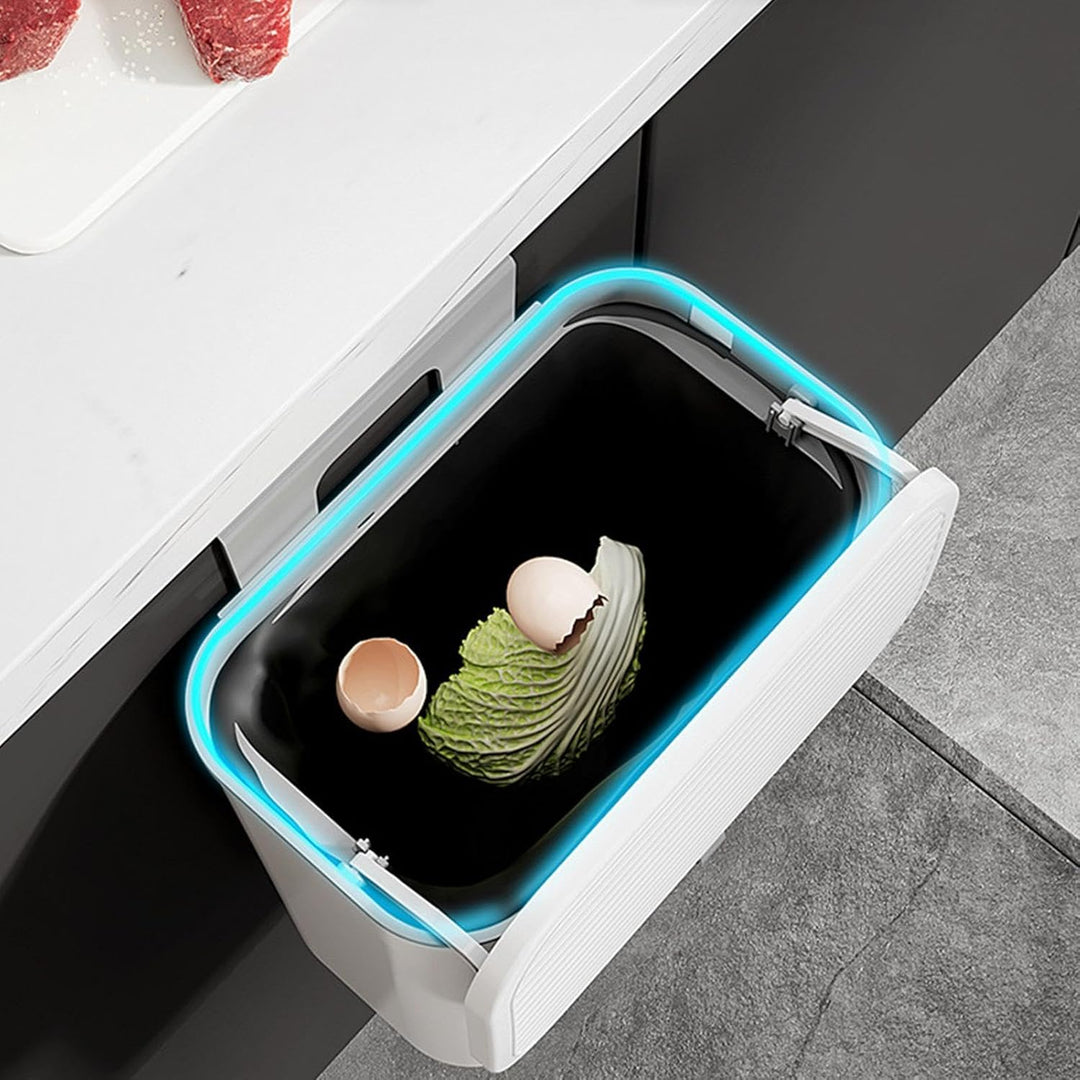 Mülleimer mit Deckel, Küche Abfalleimer Klein Hängend Abfallsammler Wandmontage Plastik Komposteimer