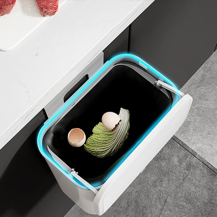 Mülleimer mit Deckel, Küche Abfalleimer Klein Hängend Abfallsammler Wandmontage Plastik Komposteimer