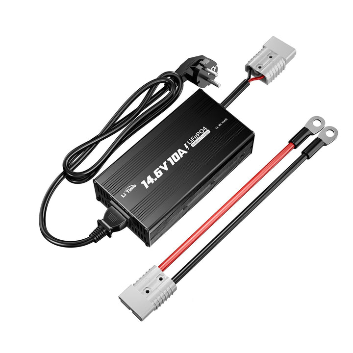 LiTime 12V 10A Batterieladegerät 14,6V AC-DC LiFePO4 Lithium-Batterie-Ladegerät mit Anderson-Anschlu
