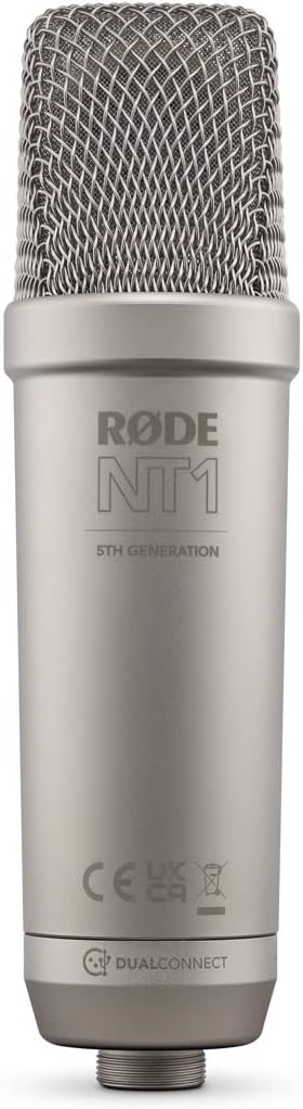 Rode NT1 5th Generation XLR USB Studio-Mikrofon Silver + keepdrum MSA033 Halterung Mit Mikrofonhalte