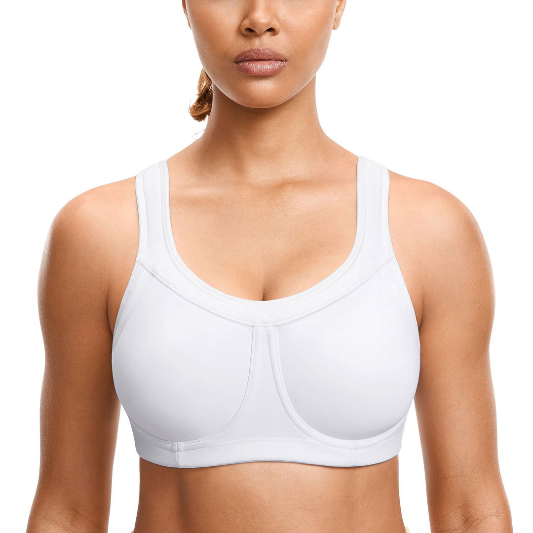 SYROKAN Damen Sport BH Bügel Starker Halt Grosse Brüste BHS mit Abnehmbaren Cups und Gepolsterten Tr