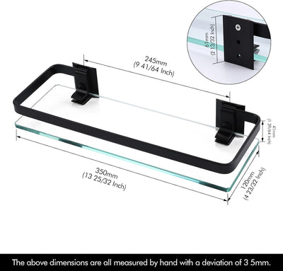 KES Duschablage Glas Duschregal Glasregal 8mm Ablage Bad Glasablage für Badezimmer Regal Wandregal B