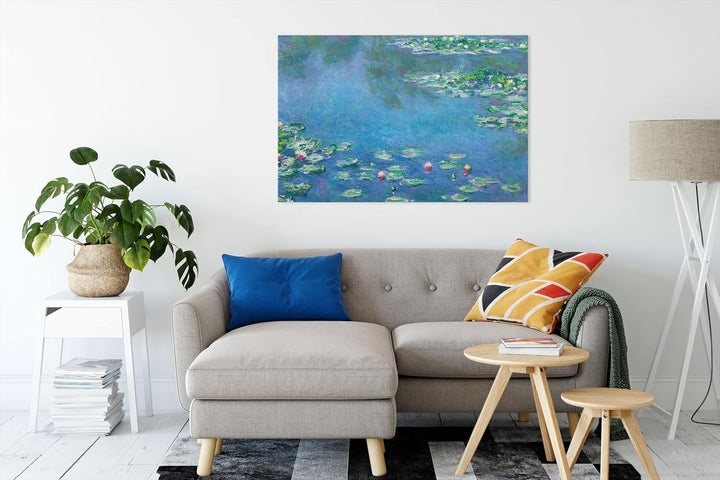 Claude Monet - Seerosen IV als Leinwandbild / Grösse: 100x70 cm / Wandbild / Kunstdruck / fertig bes