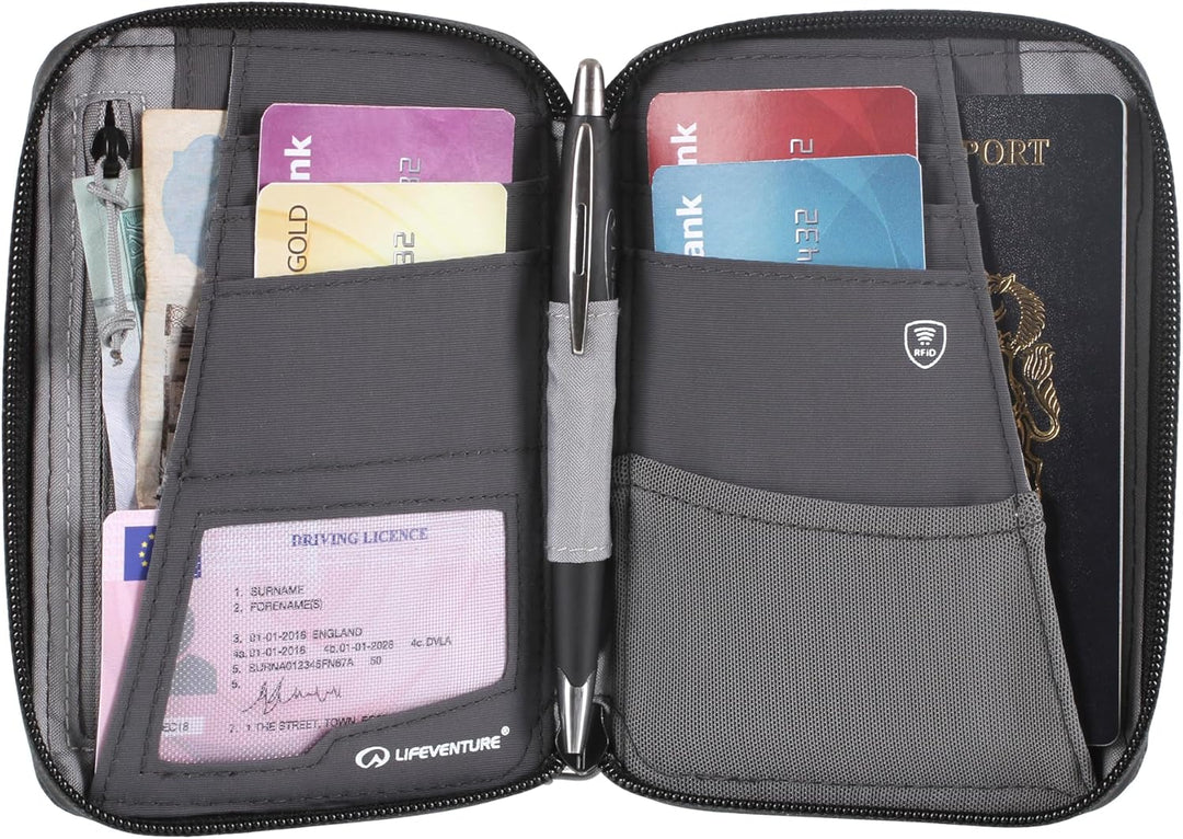 Lifeventure Geldbörse im Mini Reisen mit RFID-Schutz Grau, Grau