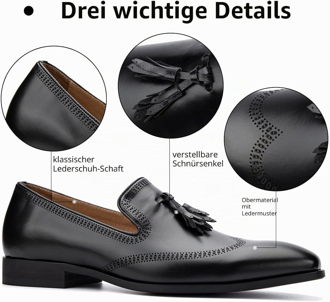 MEIJIANA Herren Mokassins Herren Elegante Schuhe Herren Casual Slip on Anzugschuhe 41 EU Schwarz 03,