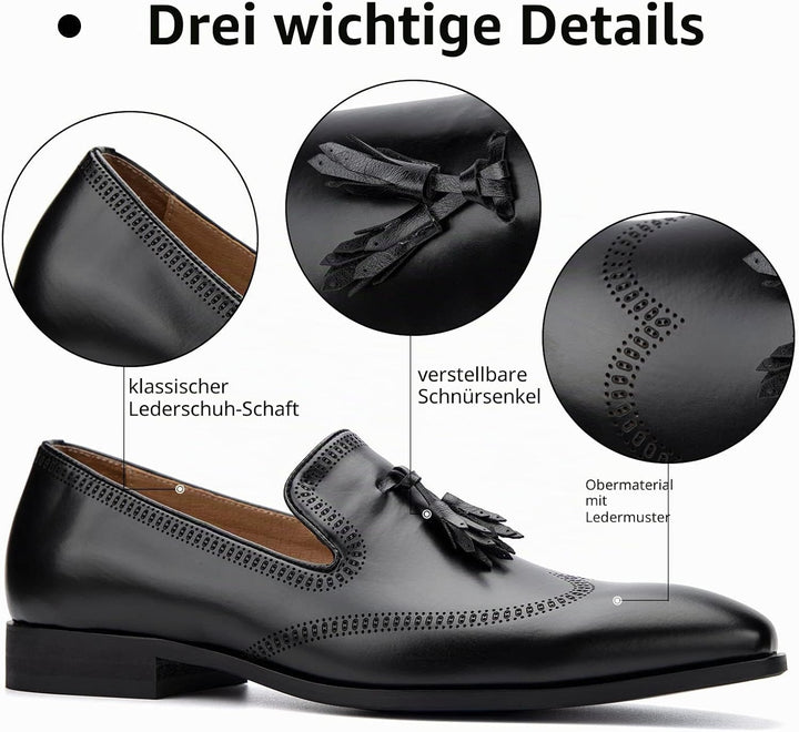 MEIJIANA Herren Mokassins Herren Elegante Schuhe Herren Casual Slip on Anzugschuhe 41 EU Schwarz 03,