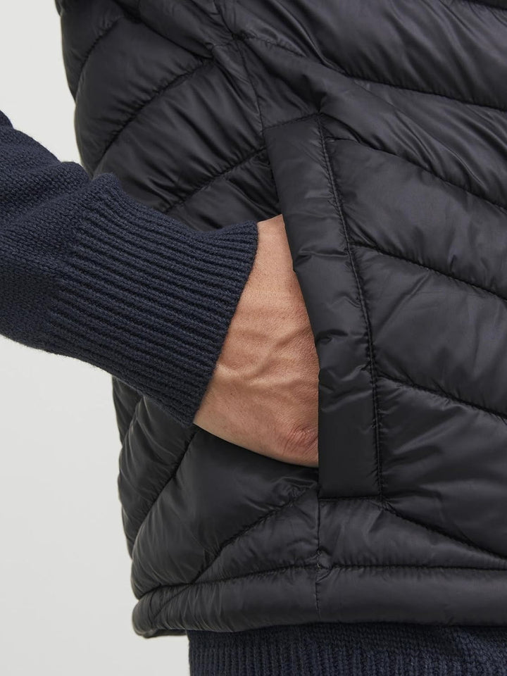 JACK & JONES Herren Jjehero Bodywarmer Collar Noos Quilted Jacket S Rosin/Detail:blocked - Black/Whi