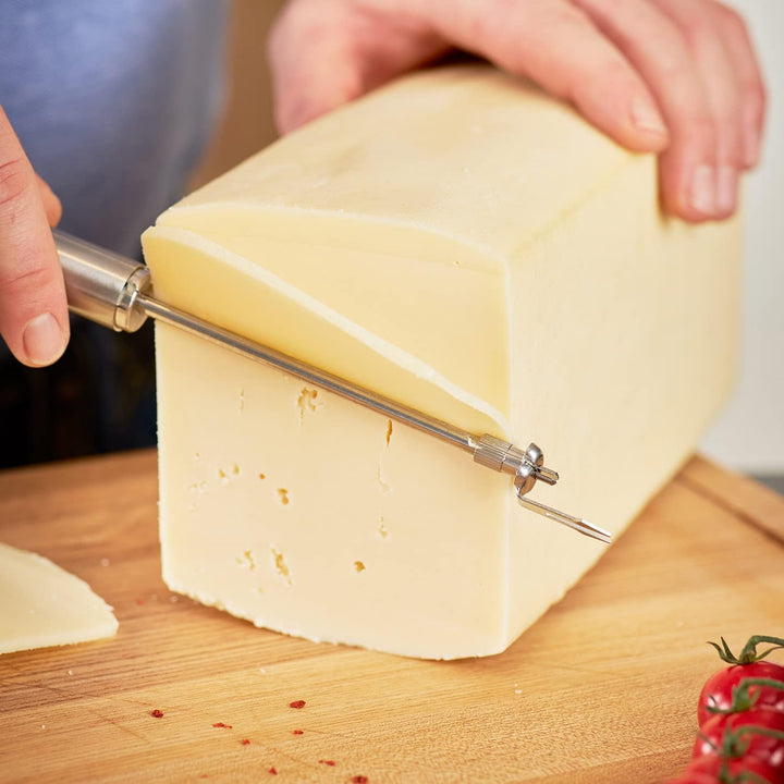 RÖSLE Käseschneider, hochwertiger Drahtschneider mit Gabel für Schnittkäse, Edamer, Gouda und Tilsit
