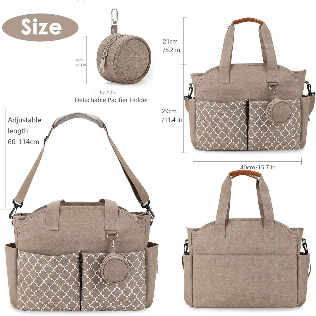Wickeltasche Baby Gross, 13 Fächer Kinderwagen Windeltasche, Wasserabweisende Babytasche mit Schnull