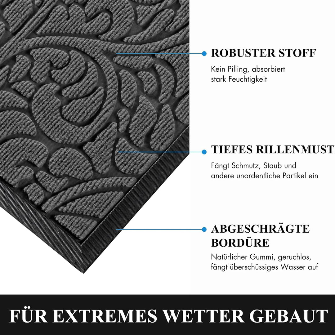 Yimobra Fussmatten - Innen und Aussen, Waschbar Fussmatte, Rutschfester Schmutzfänger Teppich für Ei