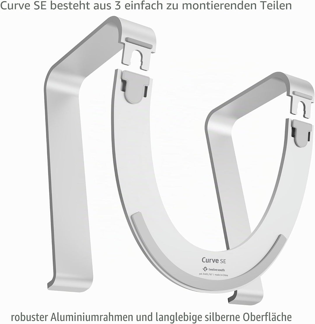 Twelve South Curve SE für MacBooks und Laptops | Aluminium Ergonomischer Desktop-Kühlständer für Zuh