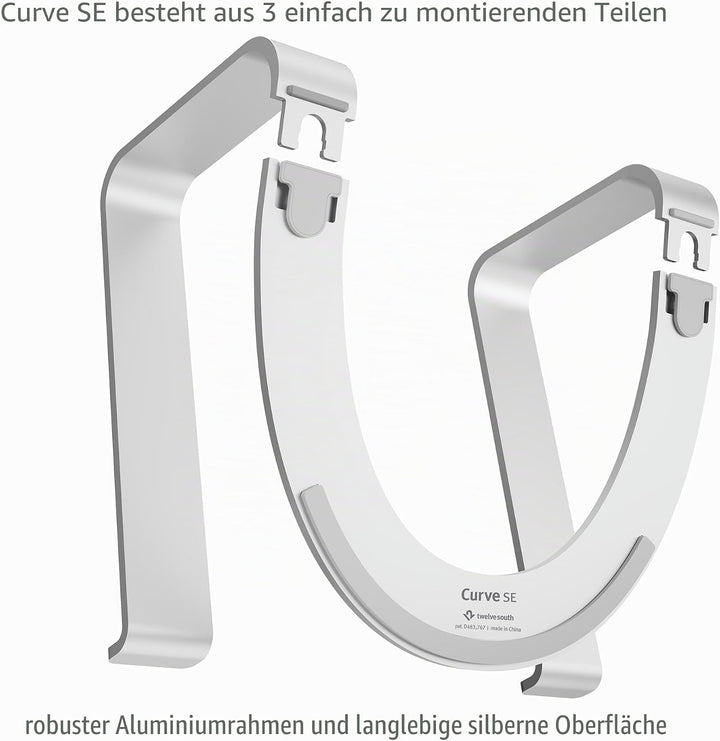 Twelve South Curve SE für MacBooks und Laptops | Aluminium Ergonomischer Desktop-Kühlständer für Zuh
