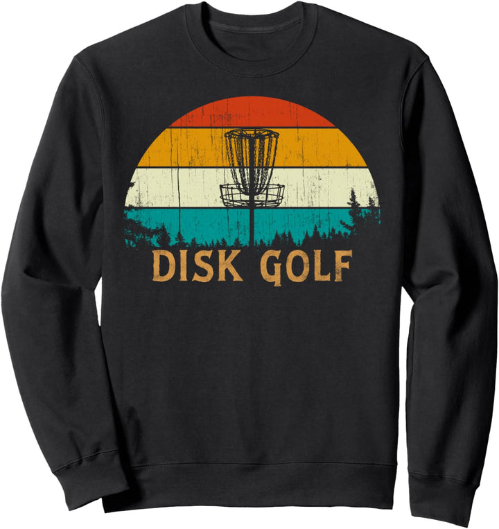 Vintage Retro Style Flying Disc Sports Pine Tree Disc Golf Sweatshirt